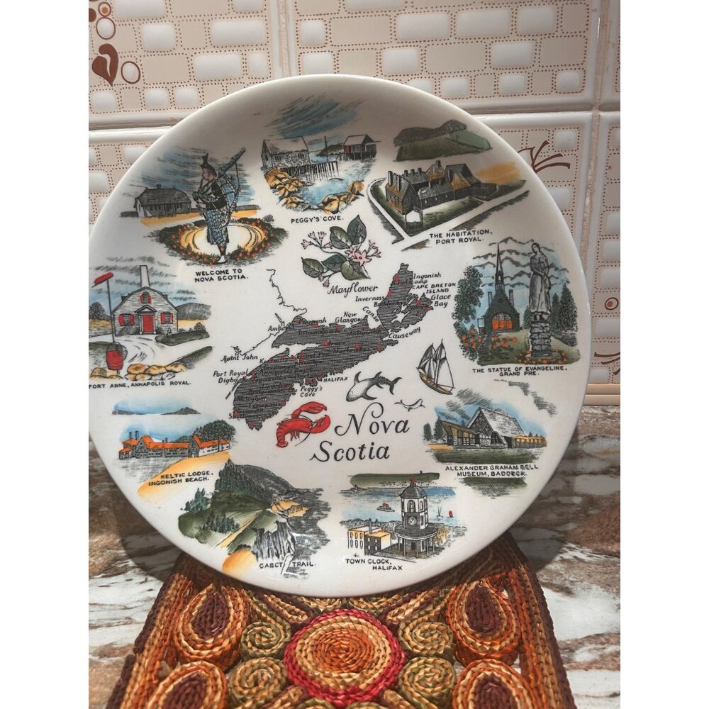 60s Alfred Meakin Nova Scotia Collector's Plate, Cabinet Plate, Wall Hanging Dis